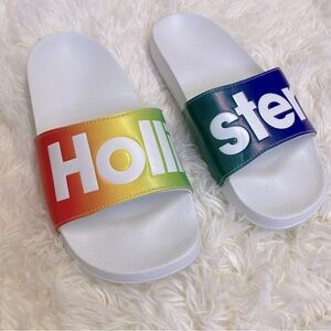 Hollister Rainbow Pride Slides / Sandals Size 7